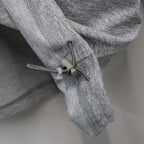 TECH DRAWSTRING TEE L/S #HEATHER GRAY [BE-31026W]