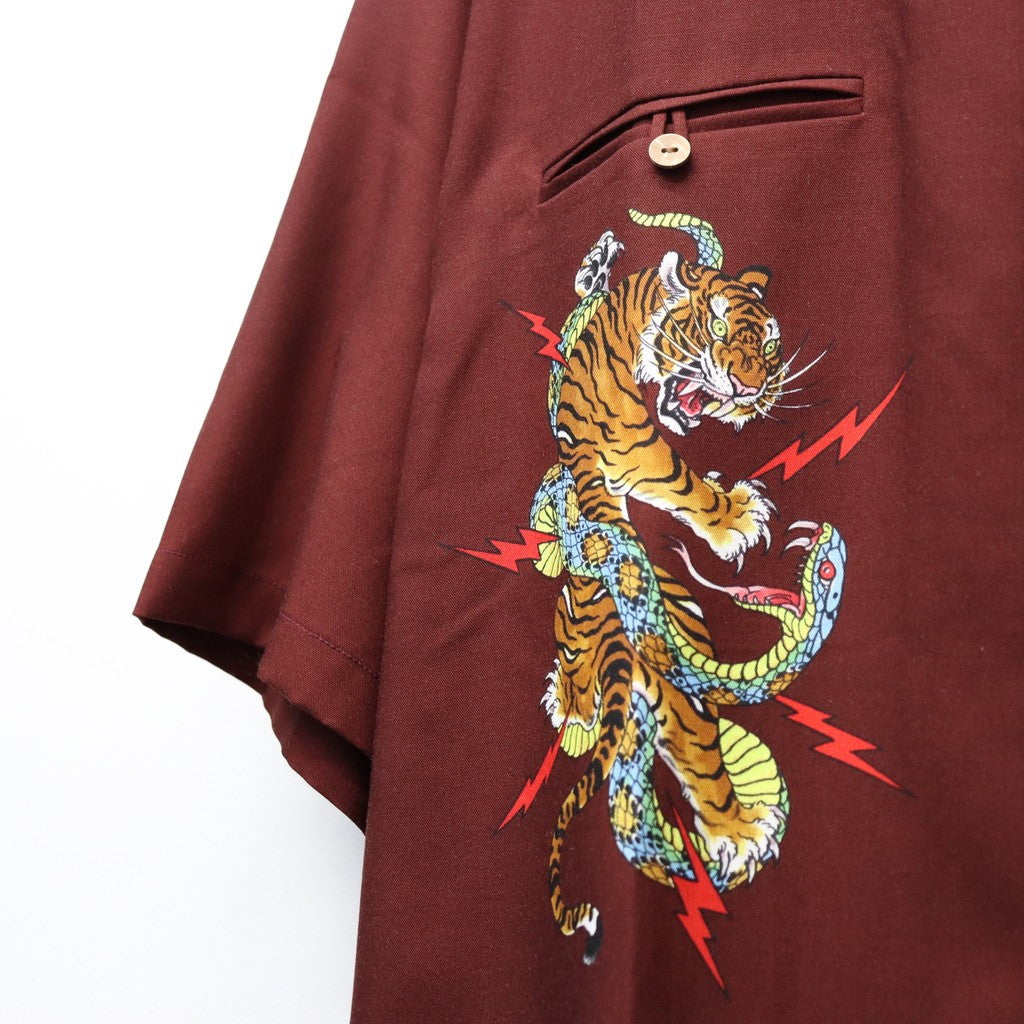 TIM LEHI | HAWAIIAN SHIRT S/S ( TYPE-1 ) #BURGUNDY [26SSE-WMS-HI01]
