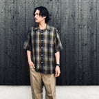 OMBRE CHECK OPEN COLLAR SHIRT S/S ( TYPE-1 ) #GRAY [26SS-WMS-OC09]
