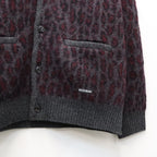 LEOPARD MOHAIR JACQUARD CARDIGAN #CHARCOAL [26FW-WMK-KN17]
