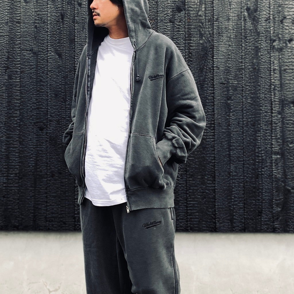 WASHED MIDDLE WEIGHT FULL ZIP HOODED SWEAT SHIRT #GRAY [26FWE-WMC-SS01]