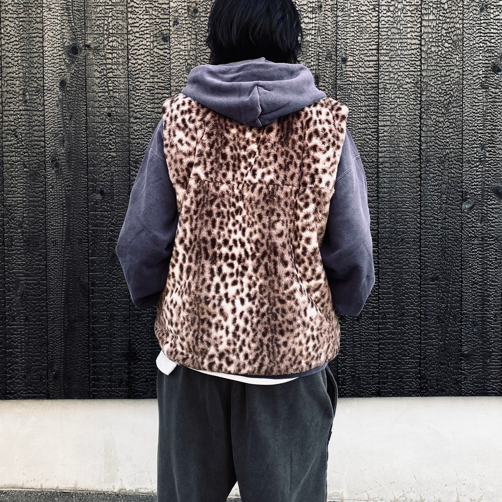 WILD THINGS | LEOPARD FUR HAPPY VEST ( TYPE-2 ) #L-PINK [26FW-WMO-WT06]