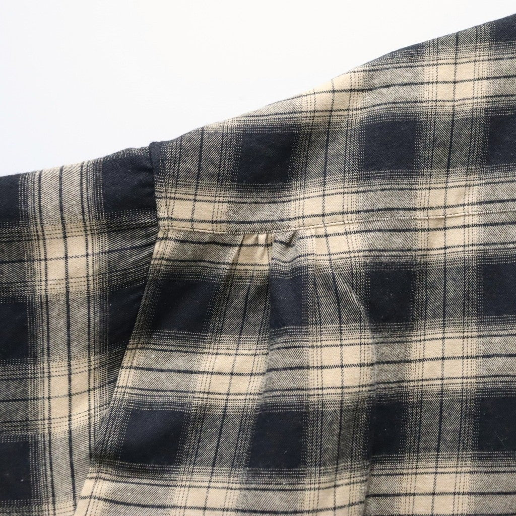 PLAID FLANNEL L/S SHIRT #Black x Beige [FW26-S02]