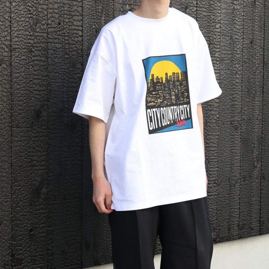 COTTON T-SHIRT_CITY LIGHTS #WHITE/COLOR [CCC-261T003]