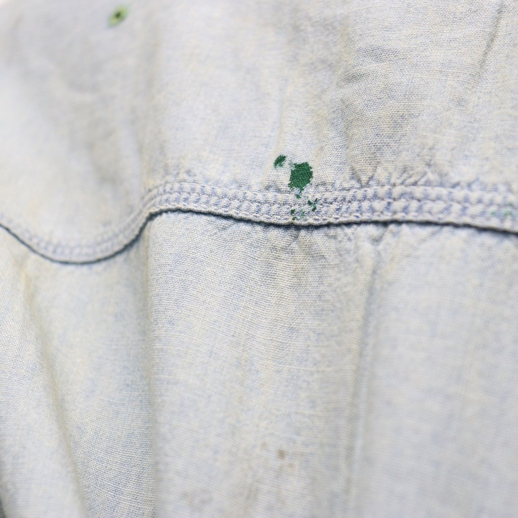 PAINT STAINED CHAMBRAY SHIRT, VENT HOLES #AGED INDIGO [BW252-PSCSV]