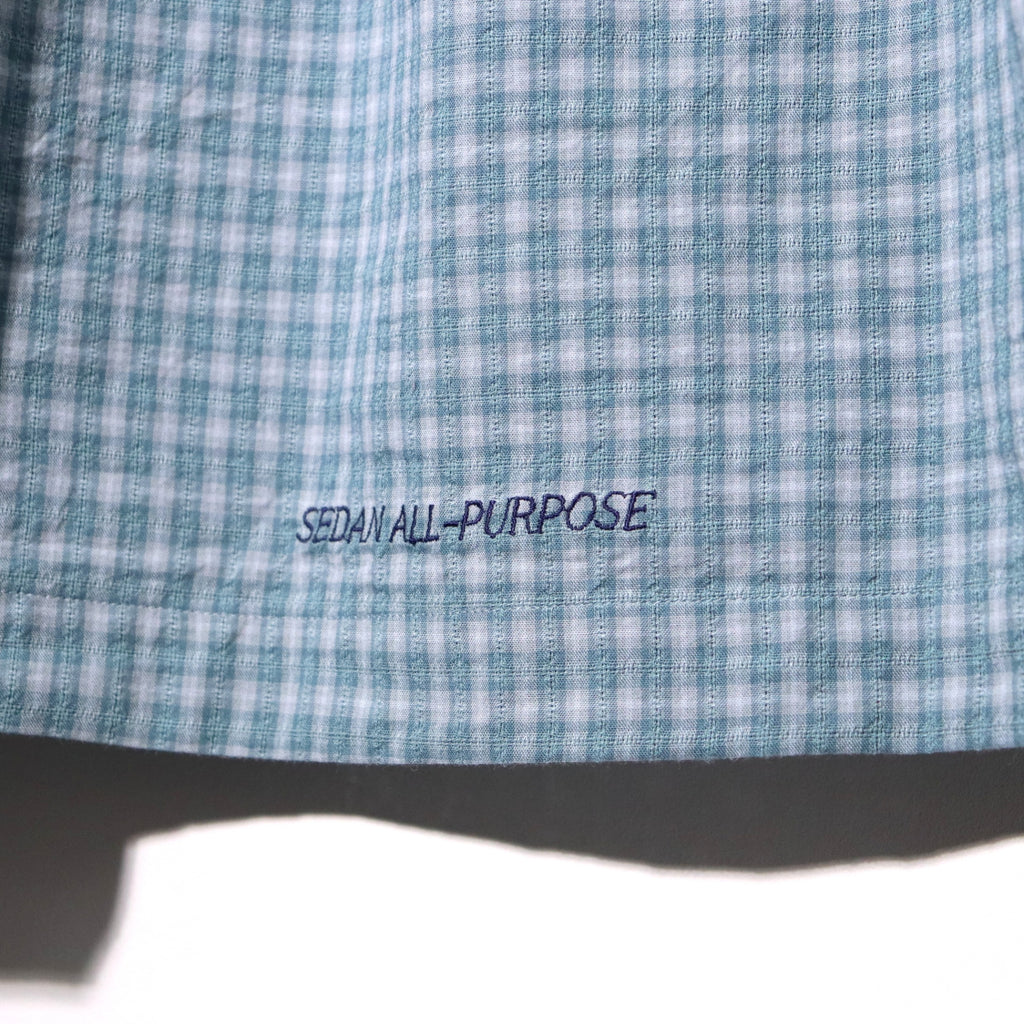 Dobby Plaid Open Collar S/S Shirt #Slate x Grey [SD26S-SH05]