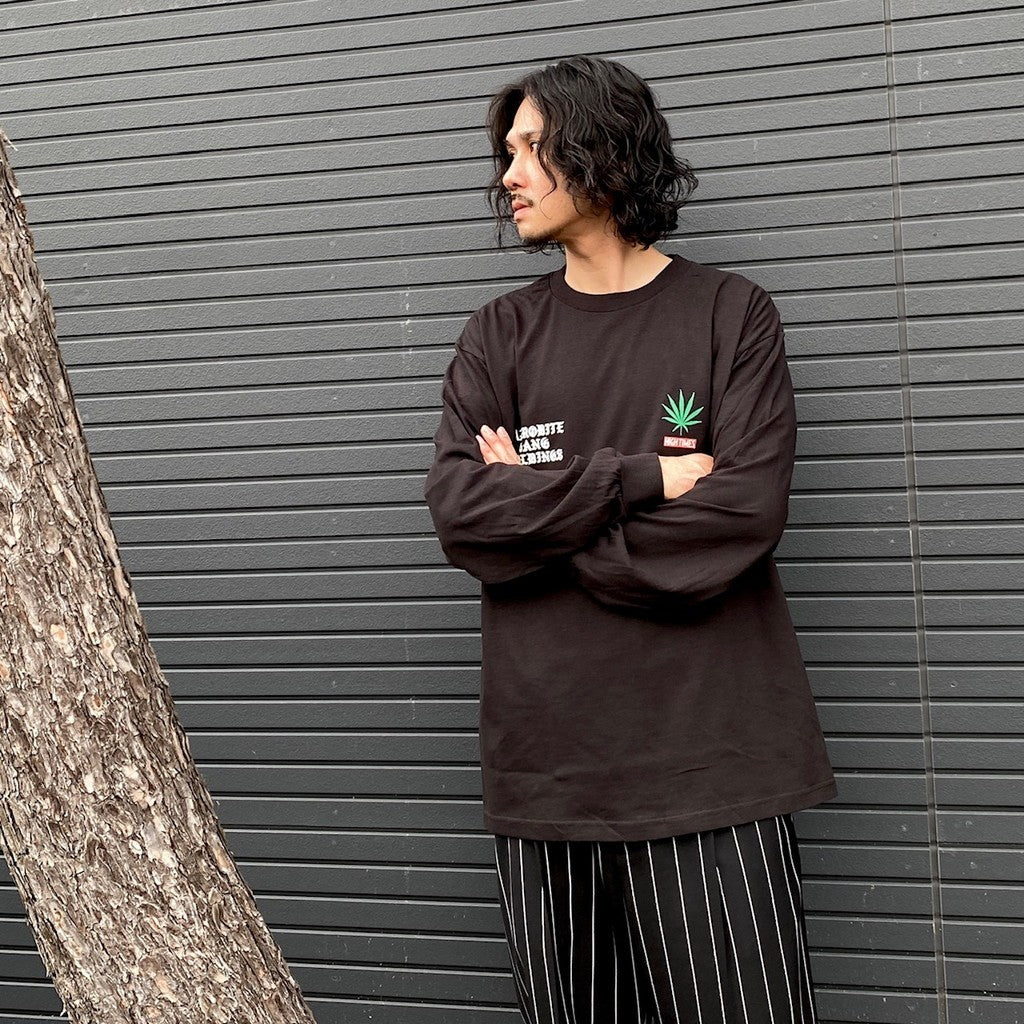 Namedama | HIGHTIMES | CREW NECK LONG SLEEVE T-SHIRT #BLACK [NMD-HIGHTIMES-WM-LT01]