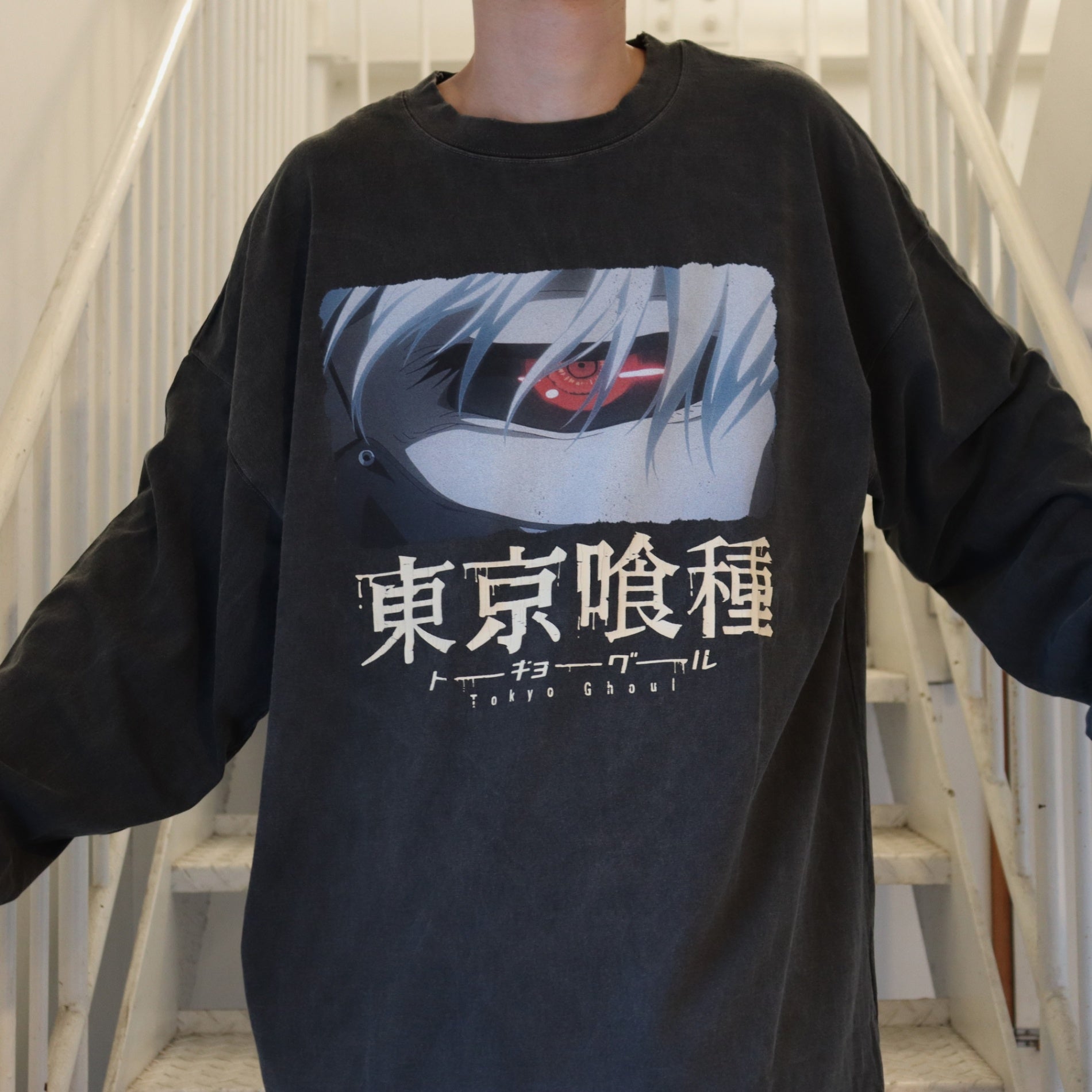 東京喰種 | 長袖T卹（金木研 BACK BORN）#黑色 [TTGM25SM005]