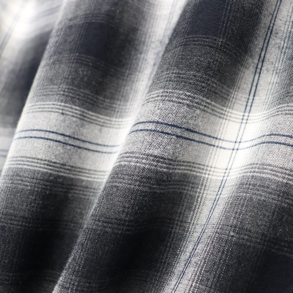 OMBRE CHECK OPEN COLLAR SHIRT S/S ( TYPE-2 ) #GRAY [26SS-WMS-OC10]