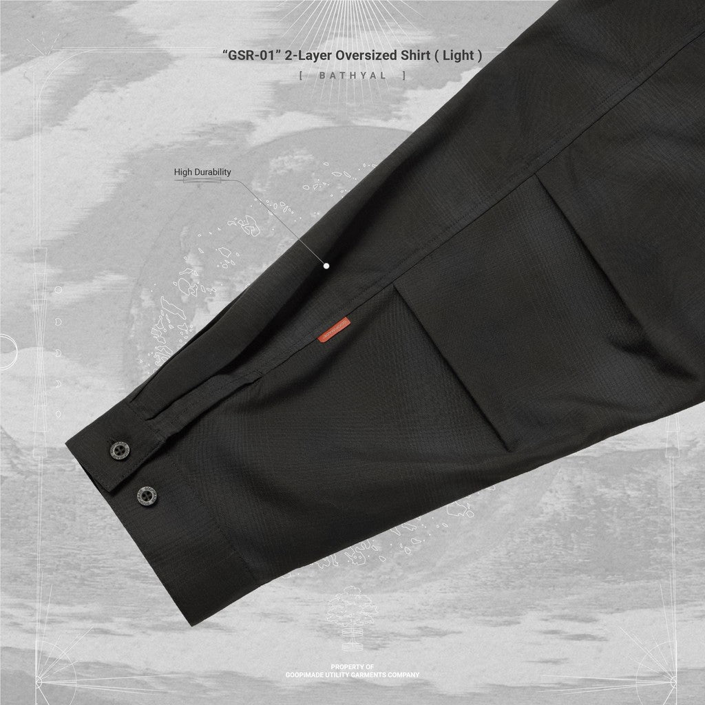 "GSR-01" 雙層寬鬆襯衫（淺色）#午夜 [GOOPI-24AW-SEP-01]