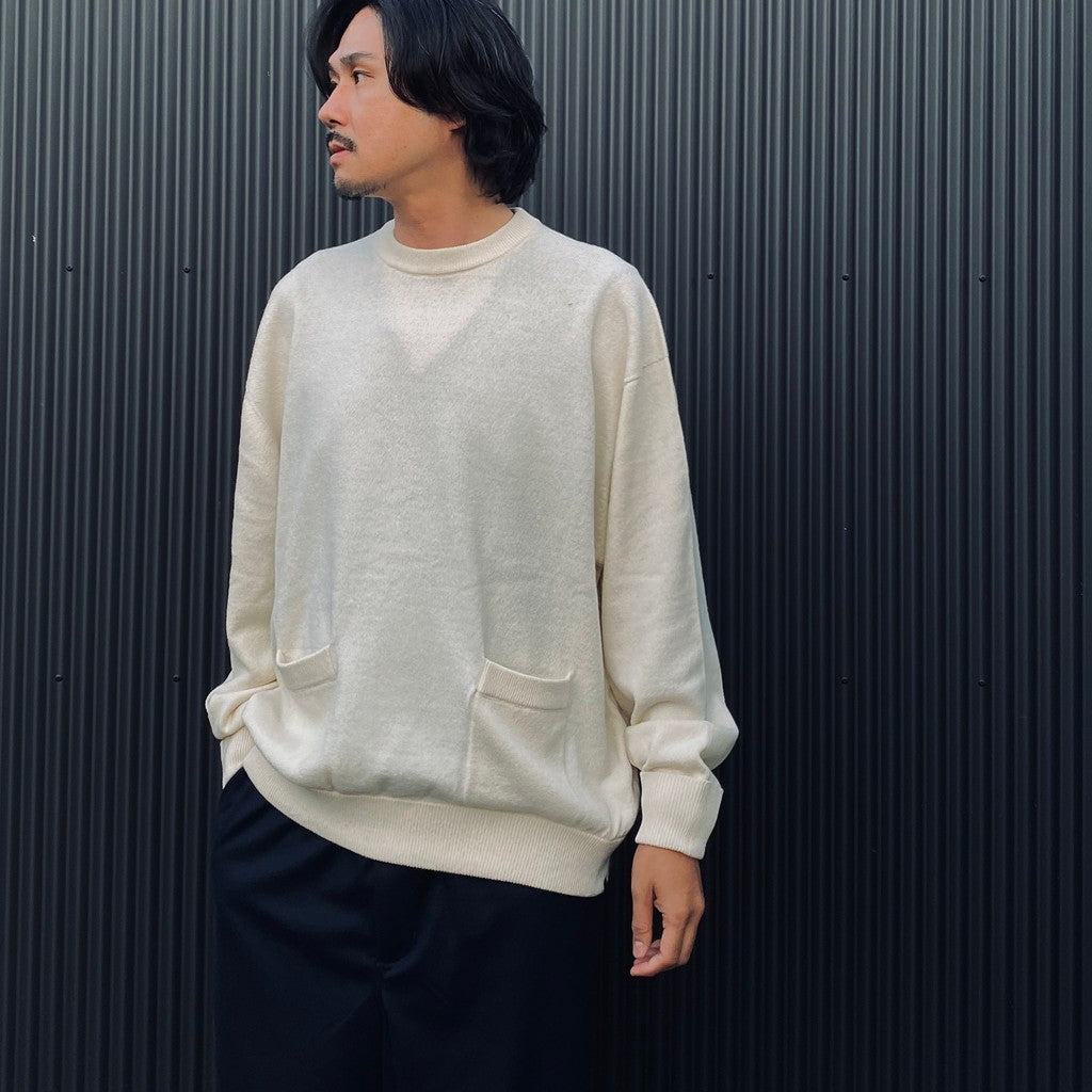 TECH KNIT CREW L/S Brewed Protein #OFF WHITE [BE-70026W]