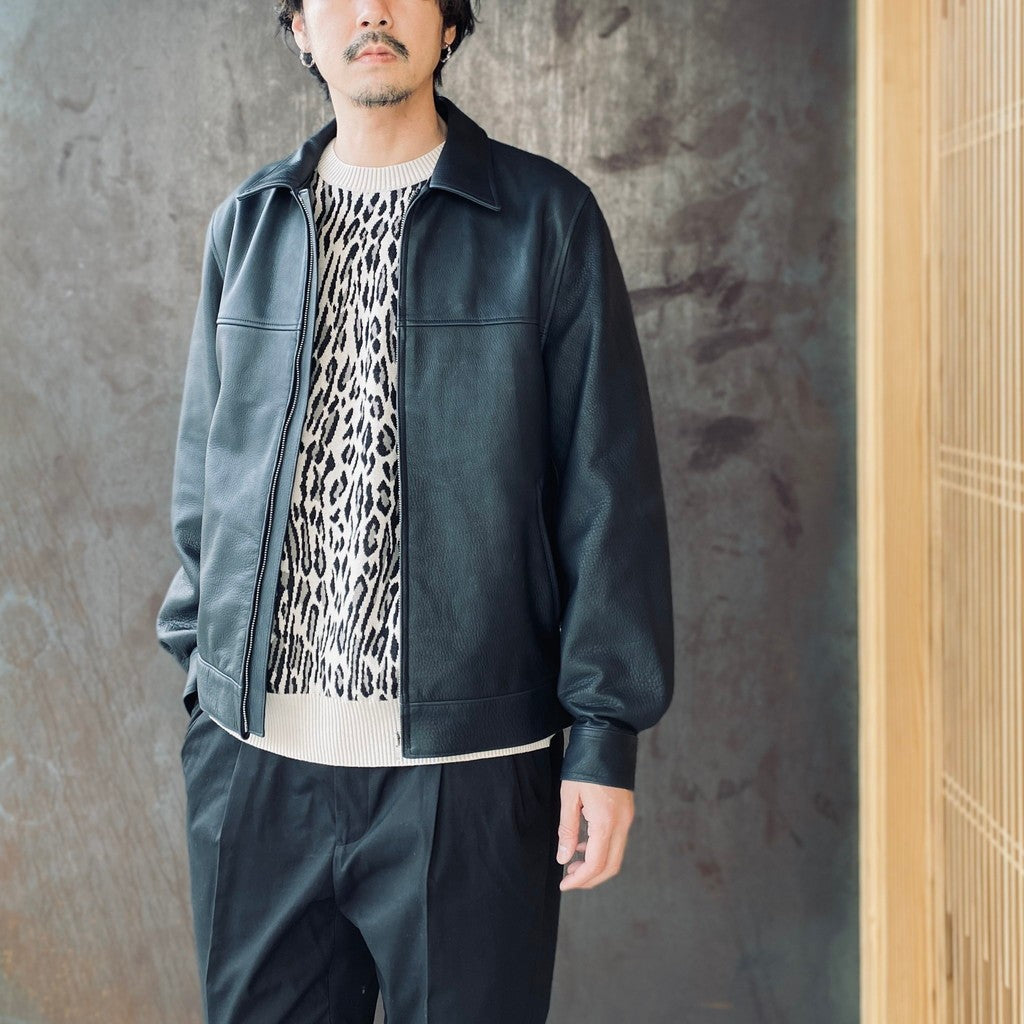 SINGLE RIDERS LEATHER JACKET ( TYPE-2 ) #D-BLUE [26SS-WMO-BL02]