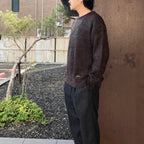 MIX MOHAIR CREW NECK SWEATER #BROWN [26FW-WMK-KN03]