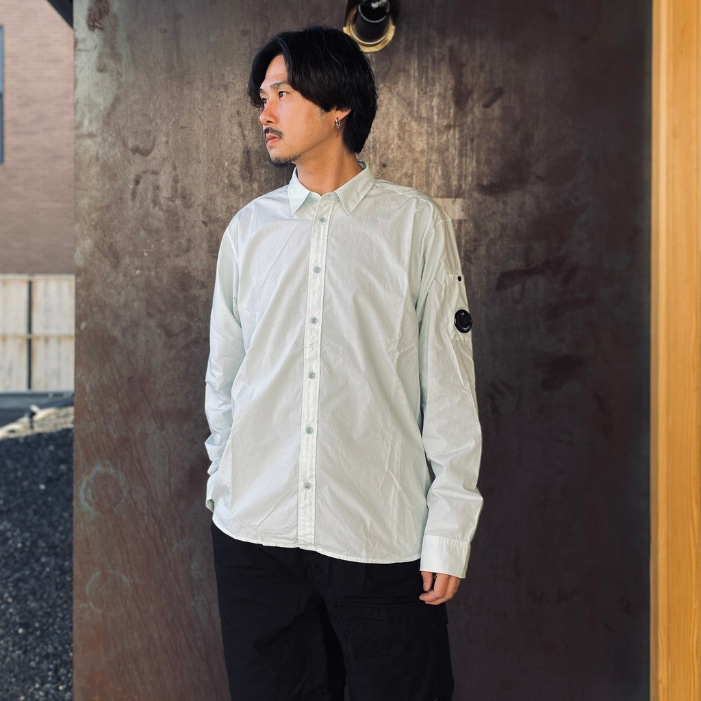 SH LONG SLEEVE IN POPELINE #MISTY BLUE 804 [20CMSH229A]