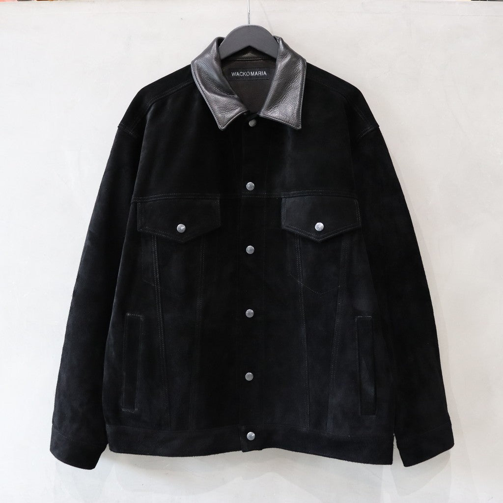 SUEDE LEATHER TRUCKER JACKET #BLACK [24FW-WMO-BL08]
