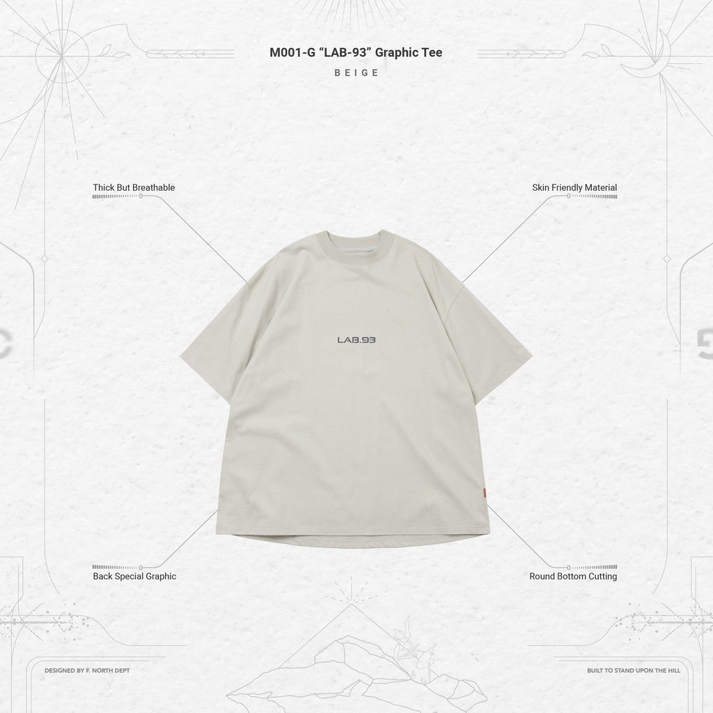 M001-G 「LAB-93」 Graphic Tee #BEIGE [GOOPI-24SS-APR-02]