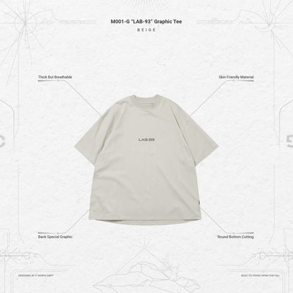 M001-G “LAB-93” 图案 T 恤 #BEIGE [GOOPI-24SS-APR-02]