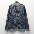 LEOPARD MOHAIR CREW NECK SWEATER #GRAY [25FW-WMK-KN07]