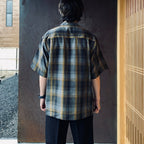 OMBRE CHECK OPEN COLLAR SHIRT S/S ( TYPE-1 ) #GRAY [26SS-WMS-OC09]