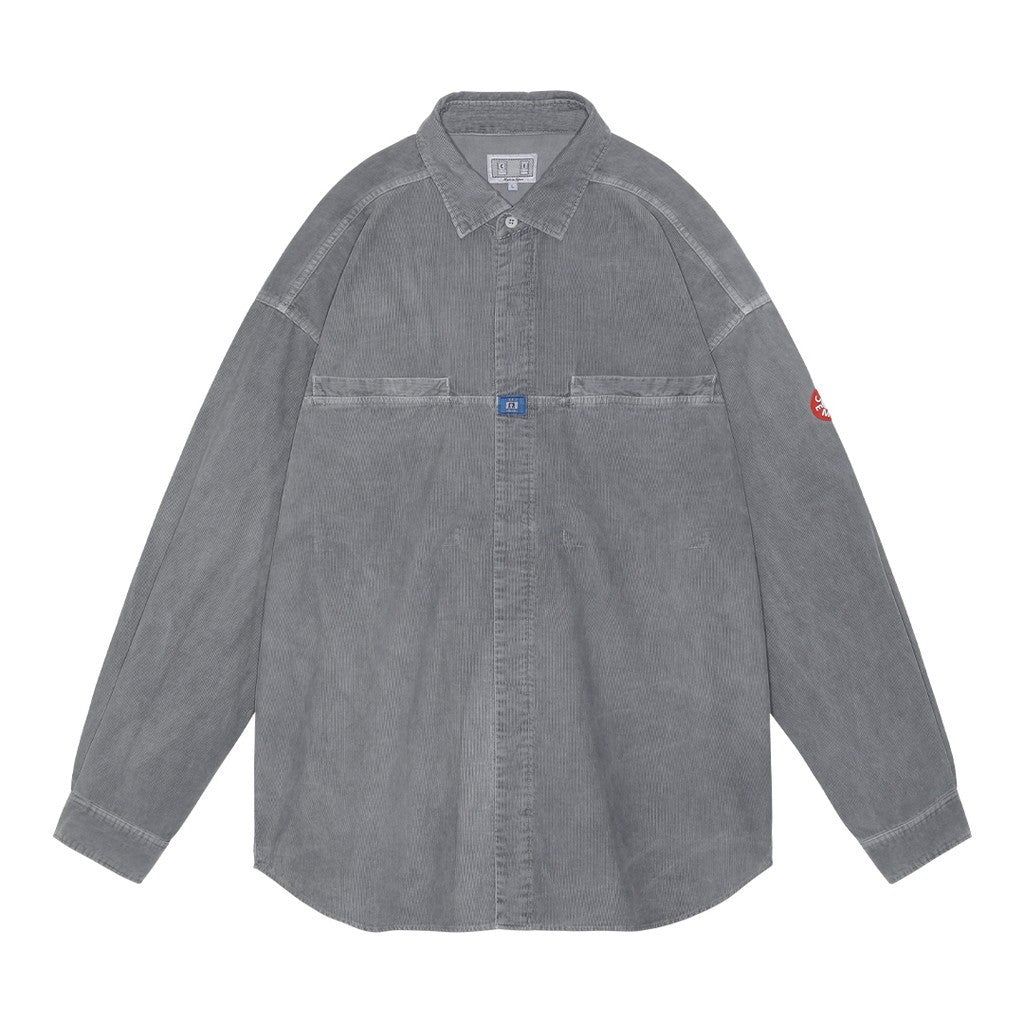 OVERDYE CORD DESIGN BIG SHIRT #GREY [CES26SH04]