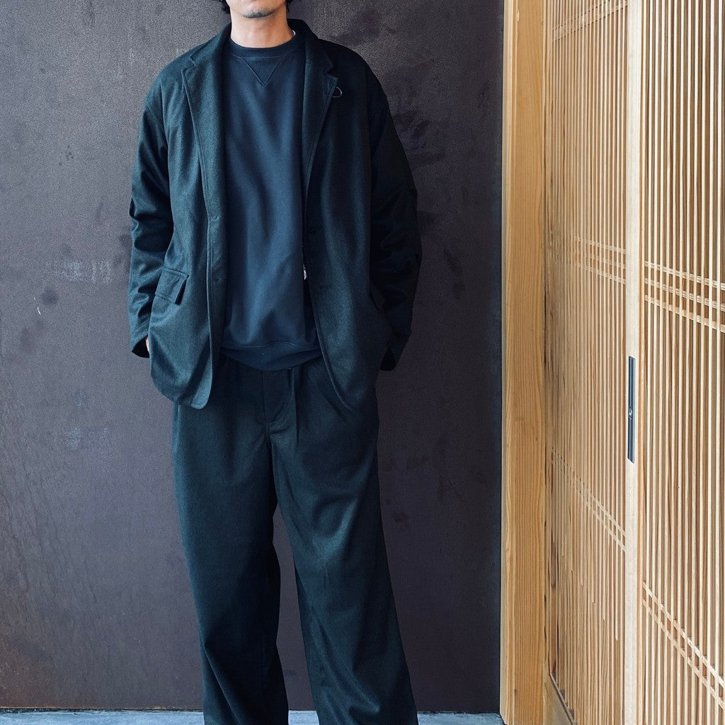 TECH LOOSE 2B JACKET FLANNEL #D.OLIVE [BJ-32026W]