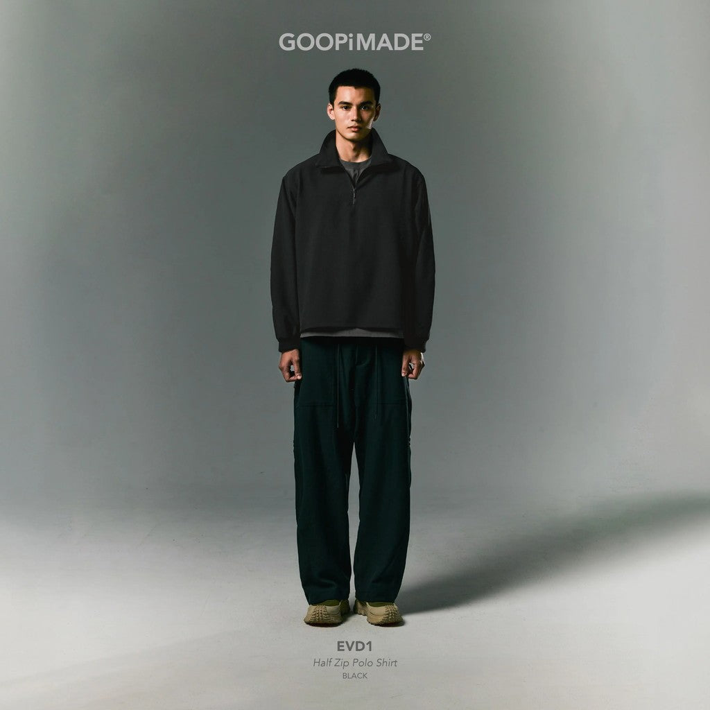 EVD1 Half Zip Polo Shirt #Black [GOOPI-26AW-SEP-02]