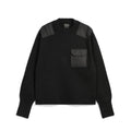 MILITARY CREW NECK KNIT #BLACK [TAION-KN100PML-1]