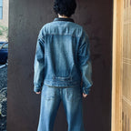 Leather Collar Denim Jacket #Indigo [SD26F-JK01]