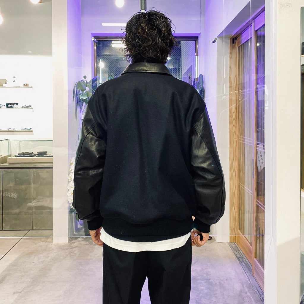 LEATHER VARSITY JACKET (TYPE-1) #BLACK [25FW-WMO-BL12]