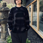 PATTERN MOHAIR KNIT #Black [26FW_KN01]
