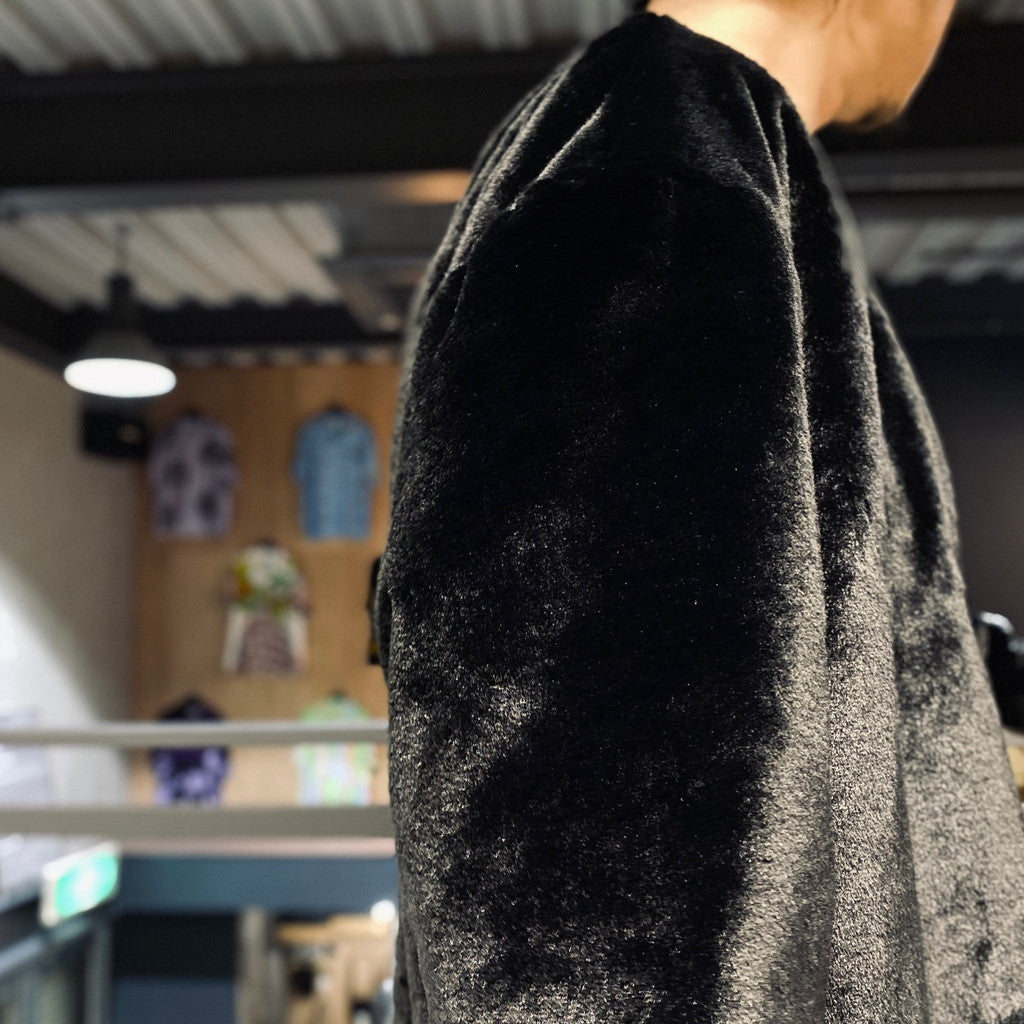 毛皮開襟衫#黑色 [SC2320-CT01]