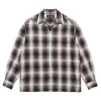 OMBRE CHECK OPEN COLLAR SHIRT L/S ( TYPE-2 ) #BROWN [26FWE-WMS-OC02]