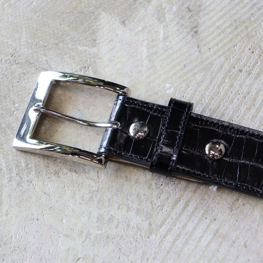 LEATHER BELT ( TYPE-1 ) #BLACK [WMGP-BL03]