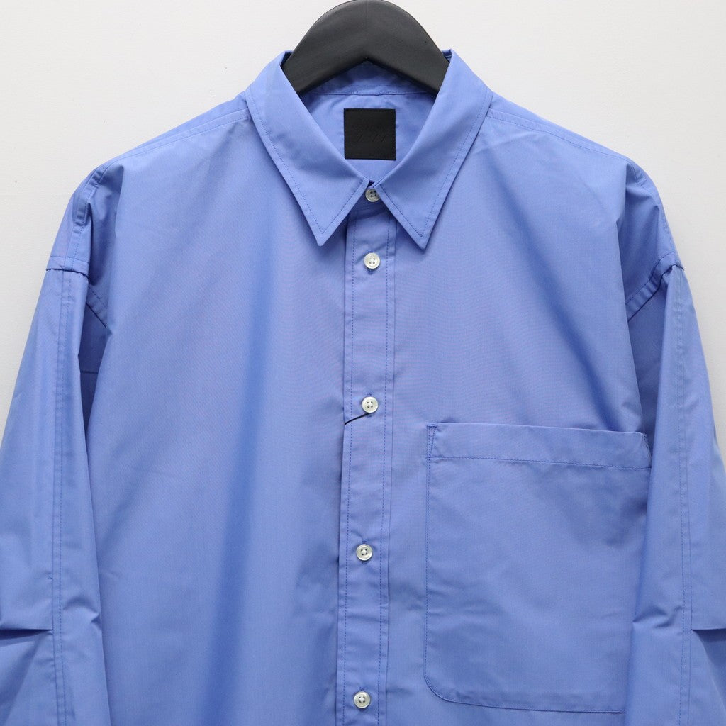 TECH REGULAR COLLAR SHIRT L/S SOLID #SAX [BE-81026] - cocorozashi