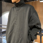 TECH SWEAT SNAP PULLOVER #CHARCOAL [BE-53024W]