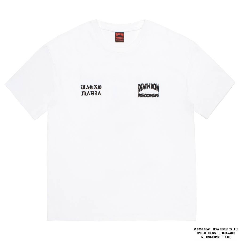 DEATH ROW RECORDS | WASHED HEAVY WEIGHT CREW NECK T-SHIRT #WHITE [DEATHROW-WM-WT02]