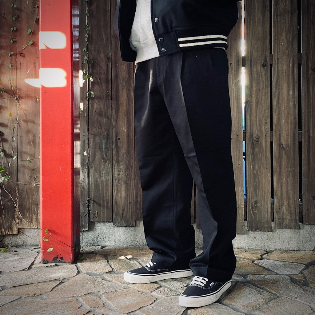 DOUBLE PLEATED CHINO TROUSERS #BLACK [25SS-WMP-PT13]