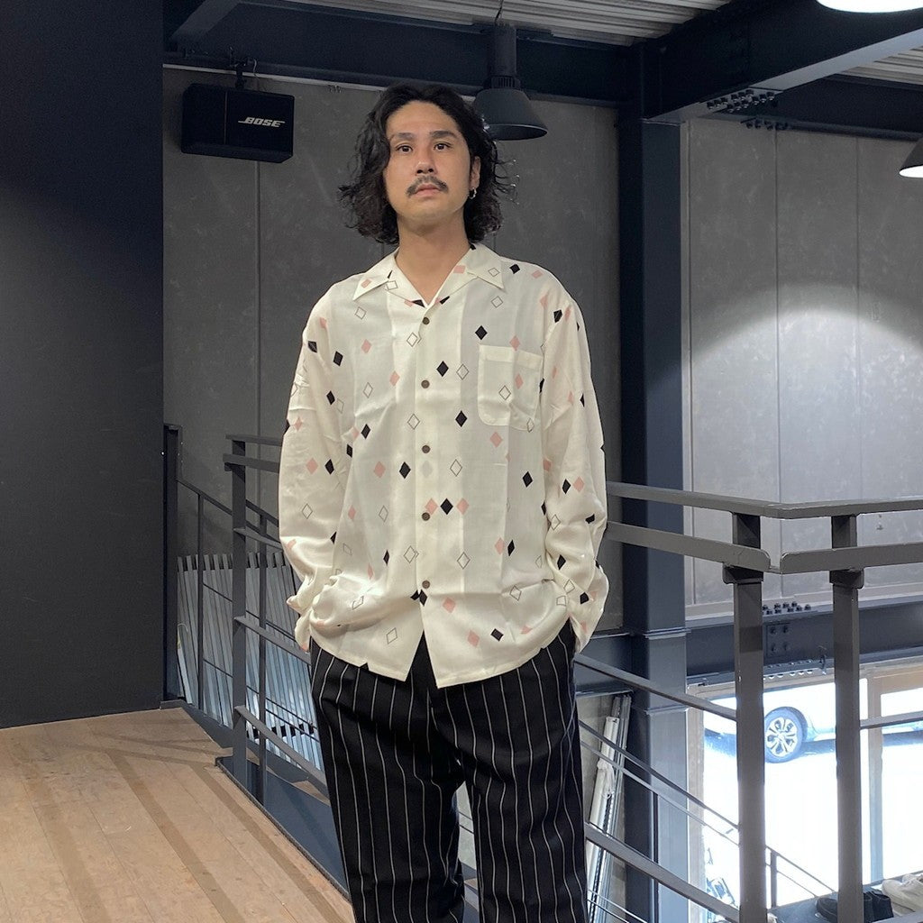 夏威夷長袖襯衫（3 型）#白色 [24FW-WMS-HI04]