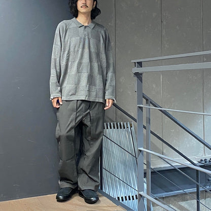 AES | 「G.A.T-01K」 Checkerboard Knit Polo Shirt #GRAY [GOOPI-24AW-SEP-03]