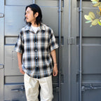 OMBRE CHECK OPEN COLLAR SHIRT S/S -TYPE 2- #WHITE [24SS-WMS-OC11]