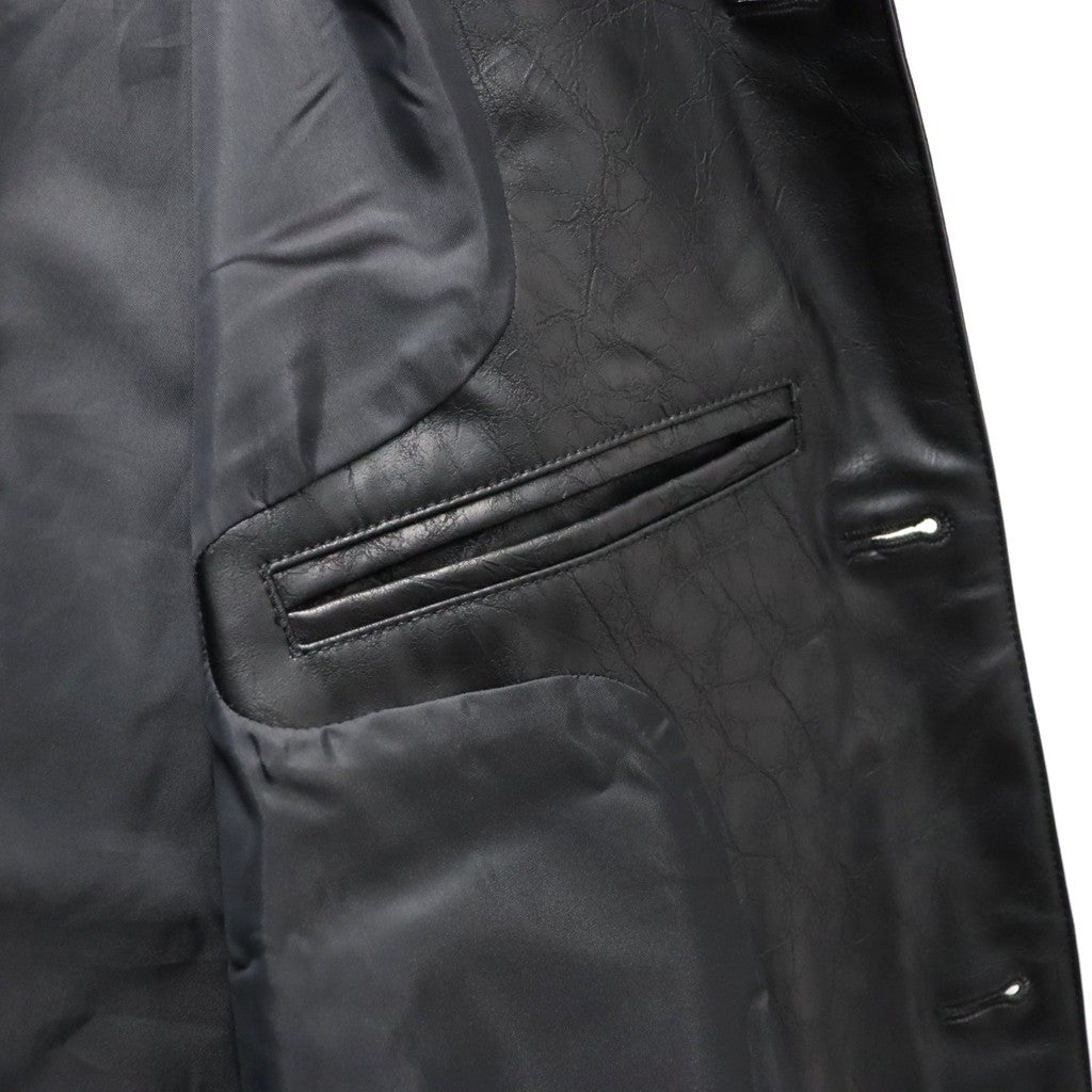 PLEATHER COAT #BLACK [LC8119]