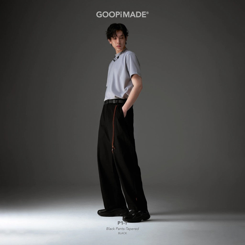 P1-T Black Pants-Tapered #Black [GOOPI-26SS-JUL-03] - cocorozashi