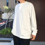 HEALTHKNIT | HENRY NECK LONG SLEEVE T-SHIRT #WHITE [26FW-WMT-HK01]
