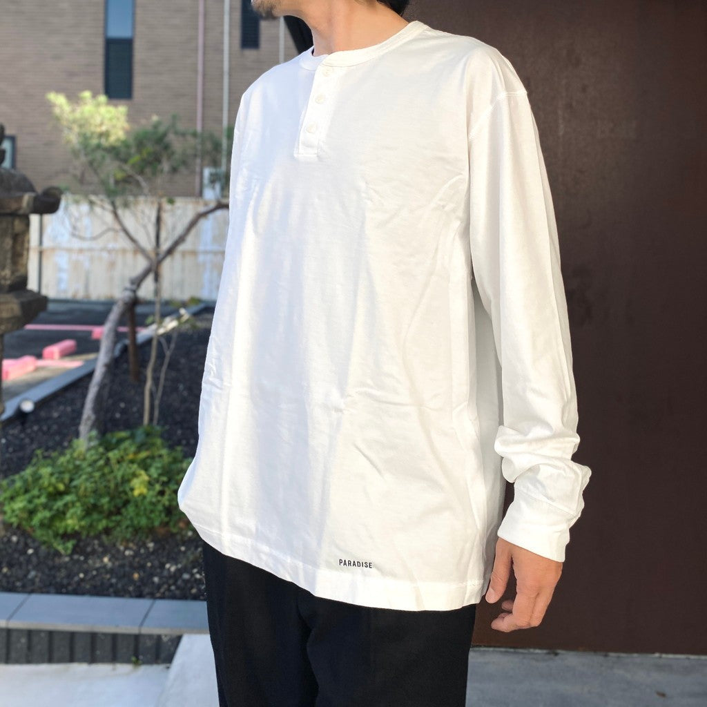 HEALTHKNIT | HENRY NECK LONG SLEEVE T-SHIRT #WHITE [26FW-WMT-HK01]