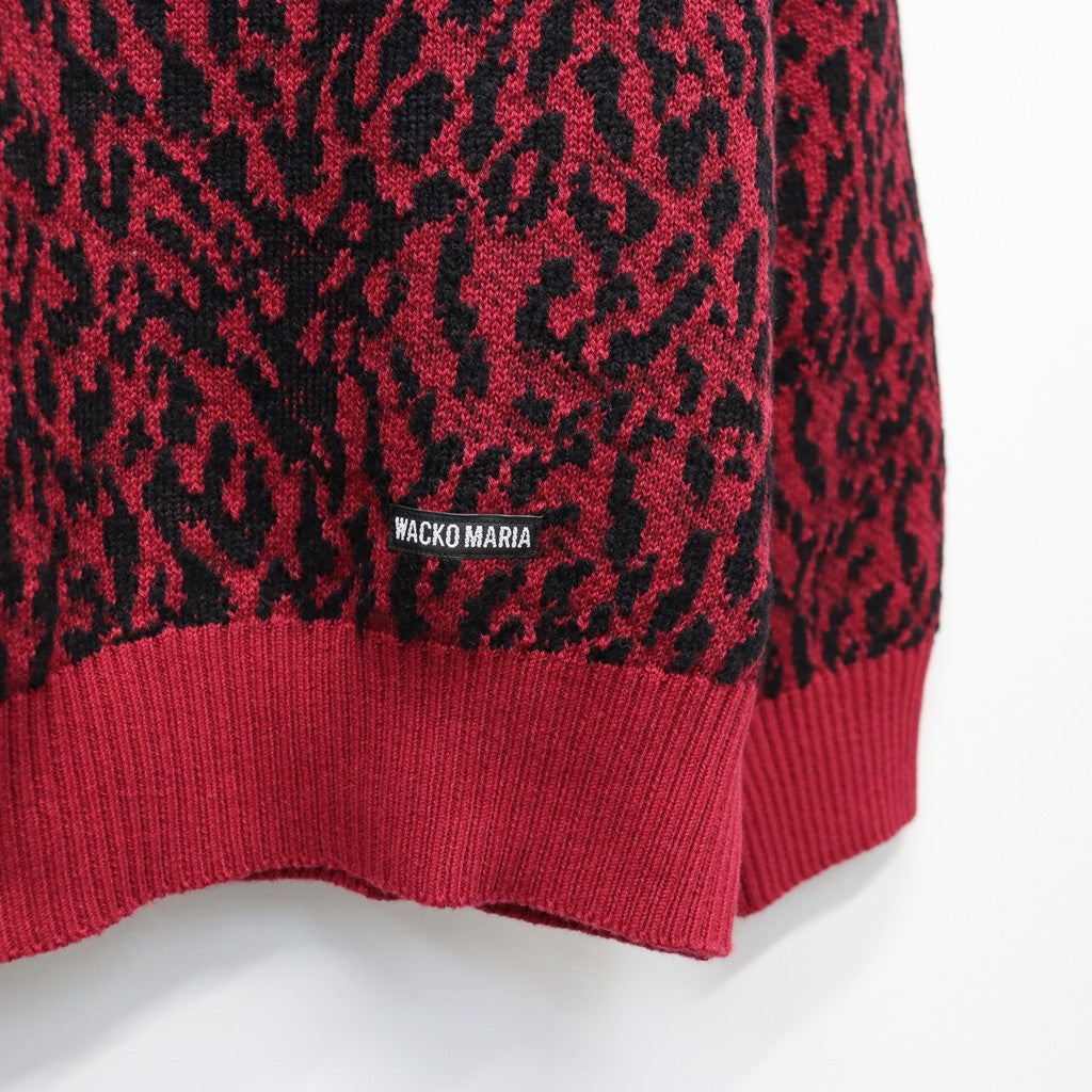 LEOPARD JACQUARD SWEATER ( TYPE-1 ) #RED [26SS-WMK-KN13]