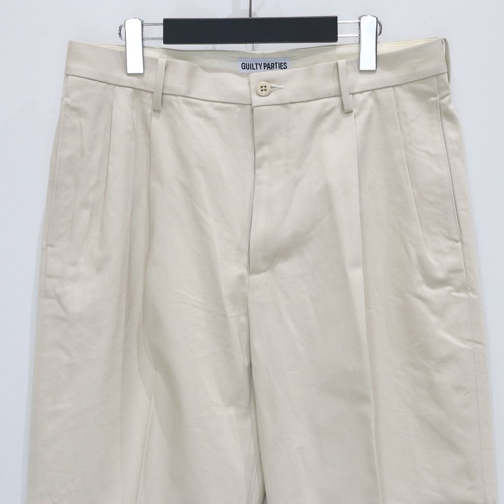 DOUBLE PLEATED CHINO TROUSERS #L-BEIGE [25SS-WMP-PT13]