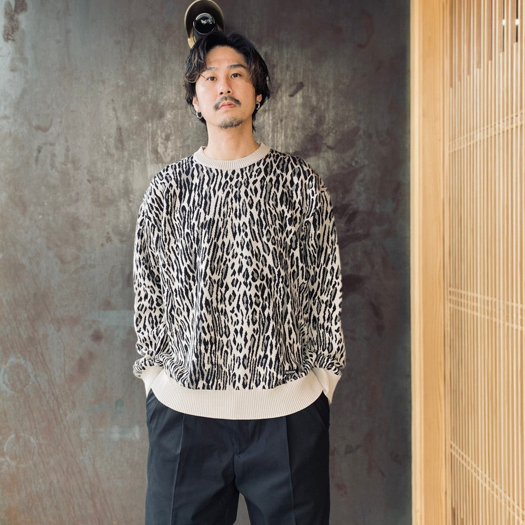 LEOPARD JACQUARD SWEATER ( TYPE-2 ) #IVORY [26SS-WMK-KN17
