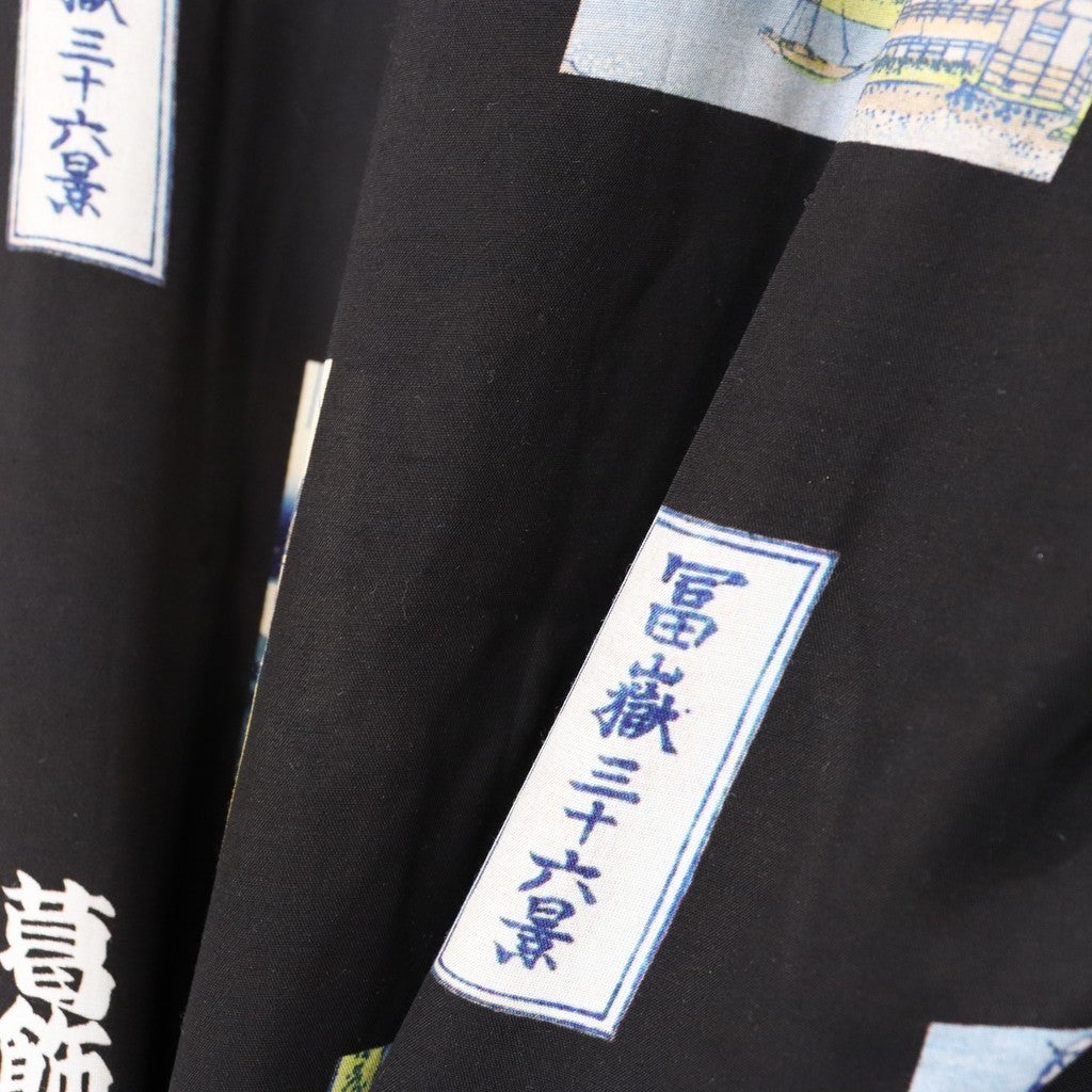 葛飾北斎 | S/S HAWAIIAN SHIRT #BLACK [HOKUSAI-WM-HI01]