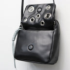 TECH LEATHER EYELET MINI POACH #BLACK [FEL34261B0006]