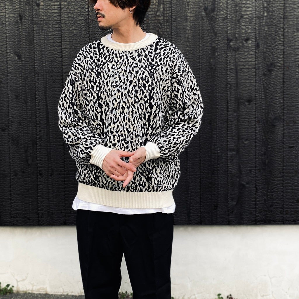 LEOPARD JACQUARD SWEATER ( TYPE-1 ) #WHITE [26SS-WMK-KN13]